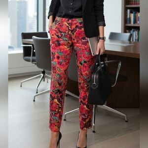 Melanie Lyne Vibrant Floral Pants US 8